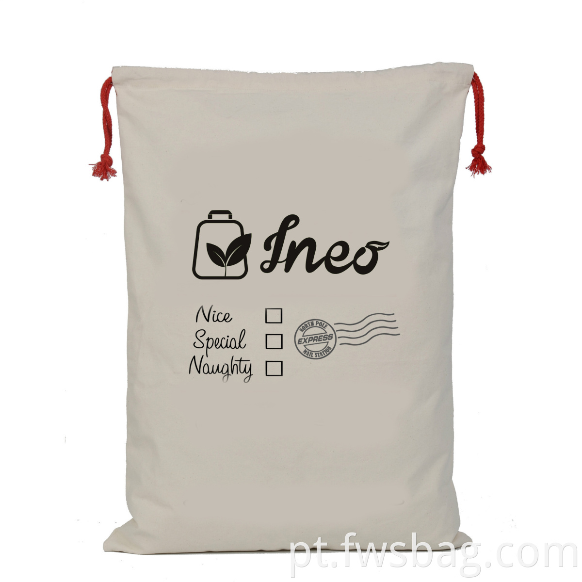 Novo design Santa Sacks Gift Sublimação Cotton Treating Canvas Bolsa de Natal